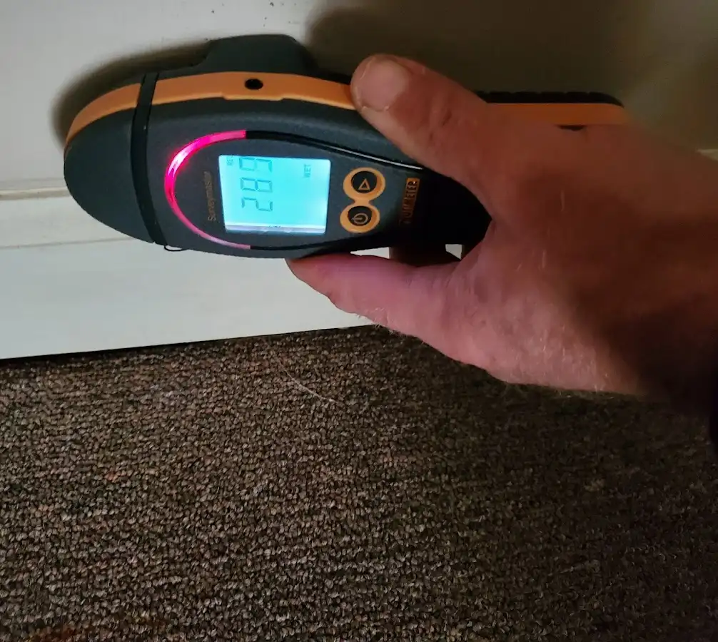 Moisture detection at baseboard during Mold Inspection & Testing in Cocoa West